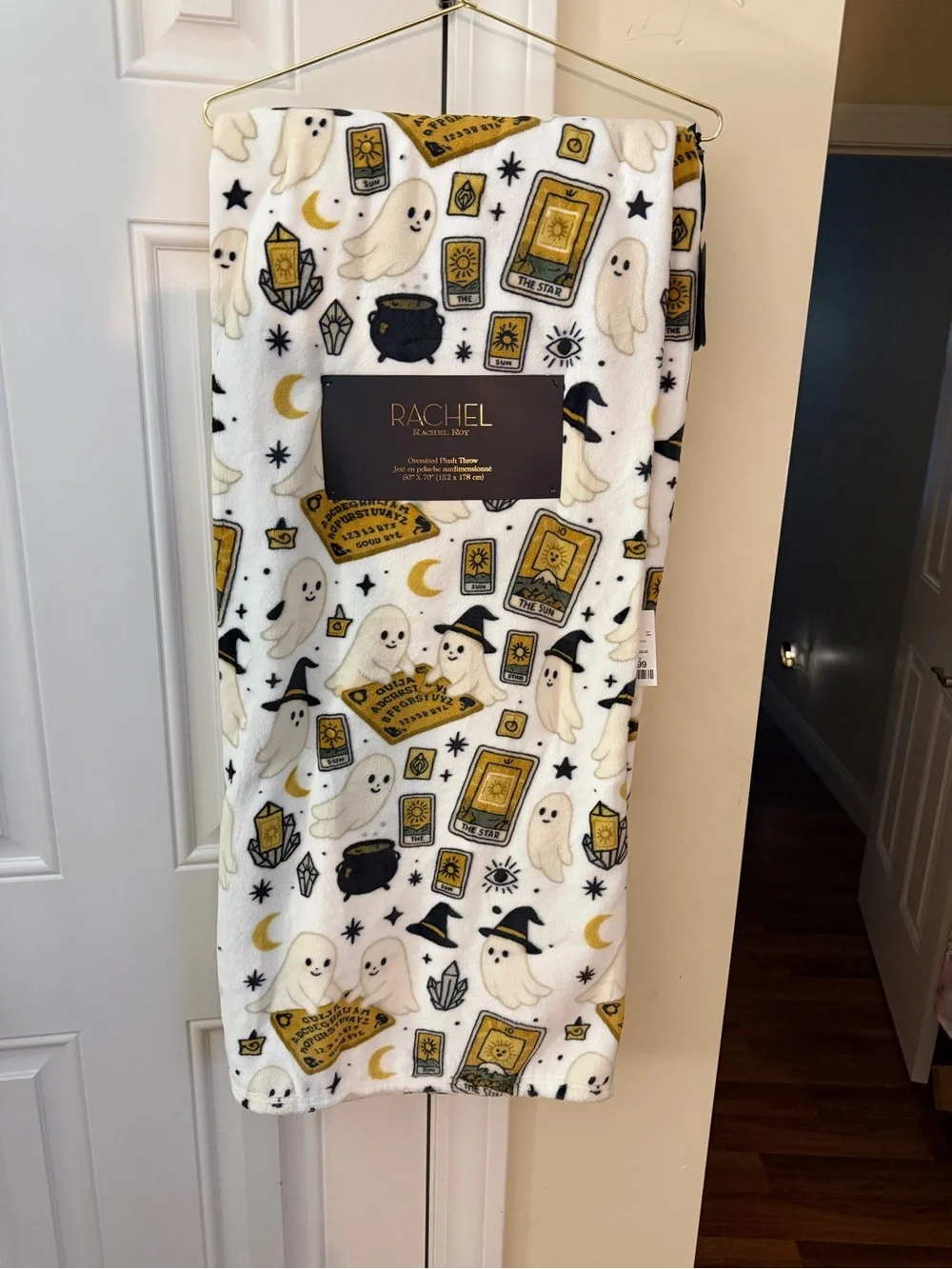 Rachel Roy Halloween Ghosts with Ouija Boards, Moon & Stars Oversized Blanket